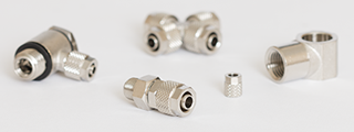 KELM Pneumatic Brass Nickel Plated Quick-fit Push-on Fittings