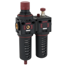 Filter + Lubricators, Aircomp Stampotecnica - 075 Series, Manual, Semi Auto or Auto Drain