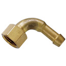 90° Brass Elbows, Air-Pro - BSPP Swivel Female x Metric Hose Tail, Single Barb, Coned Seat