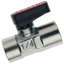 Gas Mini Ball Valves, Brass, Aignep - Type 6300, Female x Female, BSPP