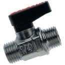 Gas Mini Ball Valves, Brass, Aignep - Type 6420, Male x Male, BSPP