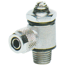 90° Manual Flow Controllers, KELM - BSPP & Metric Male x Tube, Slotted Head, Uni-Directional to suit Cylinders