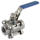 316 Stainless Steel Ball Valves, Haitima - 3 Piece, Full Bore, Female, BSPP, Lockable Handle