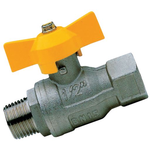 Gas Full Flow Ball Valves, Brass, ITAP - Type BV74, Male x Female, BSPP, T Handle