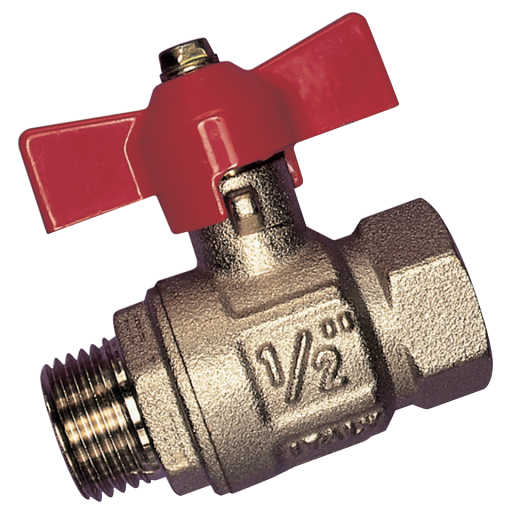 Full Flow Ball Valves, Brass, ITAP - Type BV93, Male x Female, BSPP, T Handle