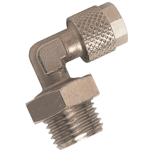 90° Male Stud Swivel Elbows, KELM - BSPT Male x Tube