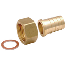 Brass Swivel Nut x Hose Tail, Air-Pro - BSPP Female x Hose Tail, Flat Faced Seat with Washer