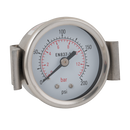 Dry Gauges, Air-Pro - Panel Mount Gauges, Stainless Steel Case, Centre Back Connection