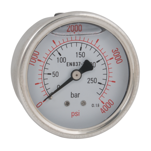 Back Connection Pressure Gauges, Hy-fitt - 1/4" BSPT, Stainless Steel Case