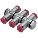 Double Banjo Tee Assembly, 6 Outlets, Aignep - BSPP Male x Tube