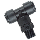 Male Stud Branch Swivel Tees, John Guest - BSPT Male x Tube