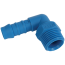 90° Hose Tail Elbows, Tefen - BSPT Male Stud x Hose Tail