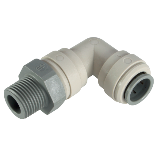 90° Male Stud Swivel Elbows, John Guest - NPT Male x Tube