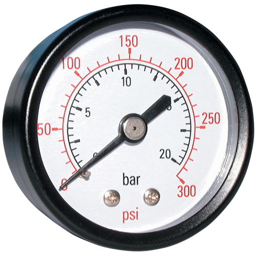 Dry Gauges, Air-Pro - Steel Case, Centre Back Connection, 50mm Diameter