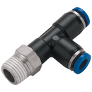 Male Stud Run Swivel Tees, KELM - BSPT & Metric Male Run x Tube