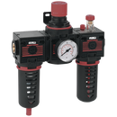 Filter + Regulator + Lubricators, Aircomp Stampotecnica - Fully Assembled Combination, Semi Auto Drain