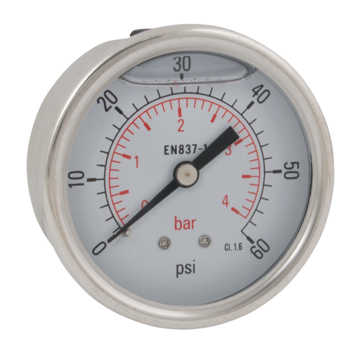 Back Connection Pressure Gauges, Hy-fitt - 1/4" BSPP, Stainless Steel Case