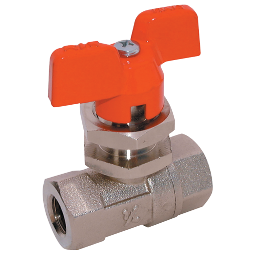 Panel Mounted Full Bore Ball Valves, Air-Pro - PN 40 Female x Female, BSPP, Butterfly Handle