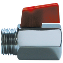 Mini Ball Valves, Brass, Air-Pro - Type MBVM, Male x Female, Red Lever Handle, BSPP