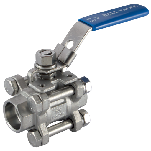 316 Stainless Steel Ball Valves, Haitima - 3 Piece, ISO Top Mounting Pad, Socket Weld, Female, BSPP