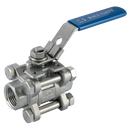 316 Stainless Steel Ball Valves, Haitima - 3 Piece, ISO Mounting Pad, Female, BSPP