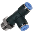 Male Stud Run Swivel Tees, KELM - BSPP Male Run x Tube