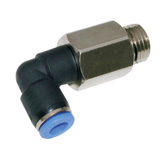 90° Male Stud Swivel Elbows, KELM - BSPP Male x Tube, Extended