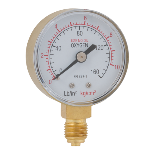 Dry Gauges, Air-Pro - Welding Gauges, Oxygen, Bottom Connection