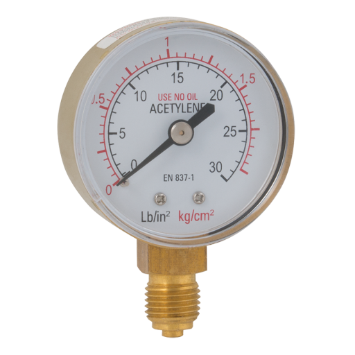 Dry Gauges, Air-Pro - Welding Gauges, Acetylene, Bottom Connection