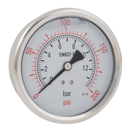 Back Connection Pressure Gauges, Hy-fitt - 1/2" BSPP, All Stainless Steel