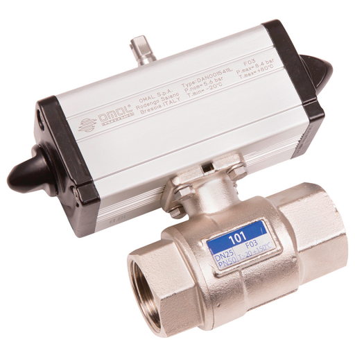 Brass Ball Valves, 2 Way Pneumatic Actuation, High Pressure, Omal - Double Acting, BSPP