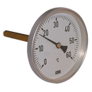 Temperature Gauges - Bi-metallic Aluminium Case, Centre Back Connection