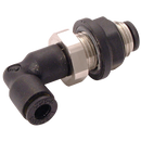 90° Male Bulkhead Elbow Connectors, Parker Legris - Equal Tube x Tube