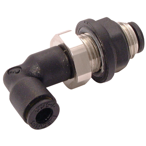 90° Male Bulkhead Elbow Connectors, Parker Legris - Equal Tube x Tube