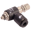 Miniature 90° Flow Controllers, Parker Legris - Uni-Directional to suit Cylinders, BSPP & Metric Male x Tube