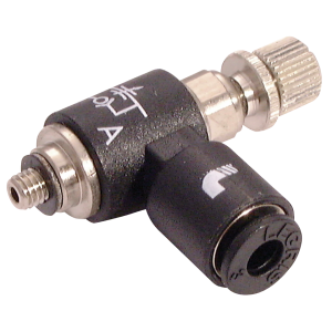 Miniature 90° Flow Controllers, Parker Legris - Uni-Directional to suit Cylinders, BSPP & Metric Male x Tube