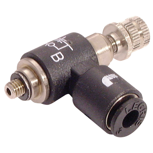 Miniature 90° Flow Controllers, Parker Legris - Uni-Directional to suit Valves, BSPP & Metric Male x Tube