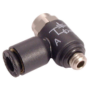 Compact 90° Manual Flow Controllers with Recessed Adjustment Screw, Parker Legris - Uni-Directional to suit Cylinders, BSPP & Metric Male x Tube