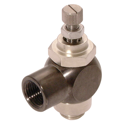 Miniature 90° Flow Controllers, Parker Legris - Uni-Directional to suit Cylinders, BSPP & Metric Male