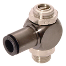 90° Manual Flow Controllers with Recessed Adjustment Screw, Parker Legris - Uni-Directional to suit Cylinders, BSPP & Metric Male x Tube