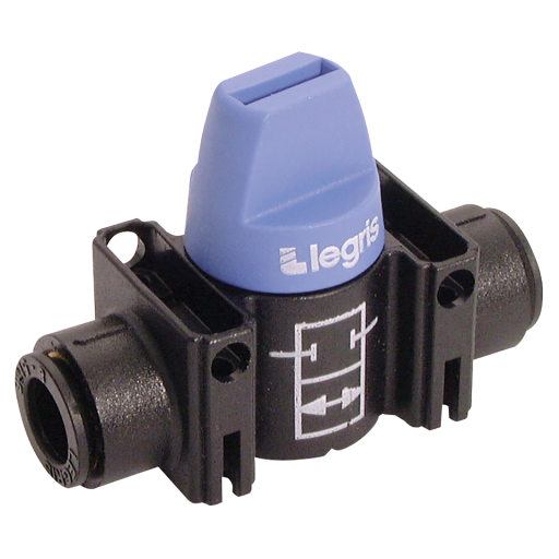 Mini Ball Valves, Parker Legris - 2/2 with Push-in Connection