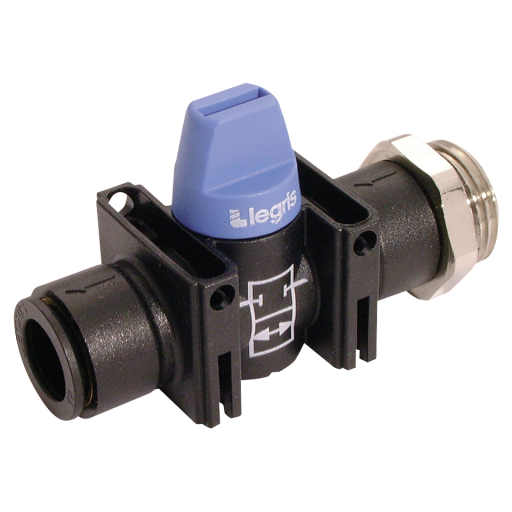 Mini Ball Valves, Parker Legris - Male Thread 2/2 with Push-in Connection, BSPP