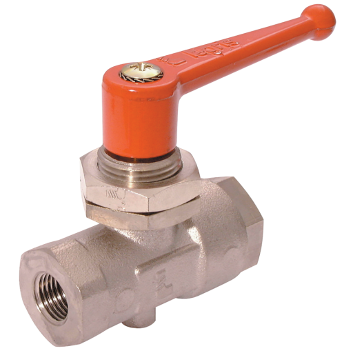 Standard In-line Vented Ball Valves, Parker Legris - Double Female Panel Mountable with Threaded Exhaust, BSPP