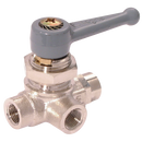 Standard 3 Way Ball Valves, Parker Legris - Female Equal Plane Porting - Panel Mountable, BSPP