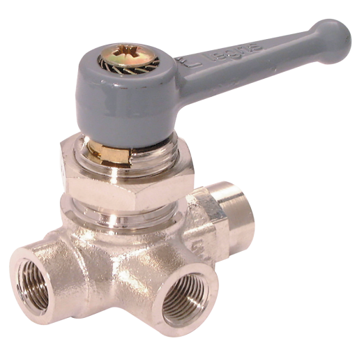 Standard 3 Way Ball Valves, Parker Legris - Female Equal Plane Porting - Panel Mountable, BSPP