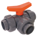 UPVC 3 Way Ball Valves, Comer - Tube x Tube T Ported, Industrial