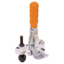 Vertical Manual Toggle Clamps, Flanged Base, Brauer - Adjustable Arm, Neoprene Cover