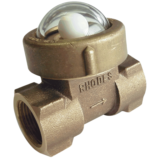 400 Series - Straight Through Sight Flow Indicator with Spinner/Ball - With Ball, Gunmetal