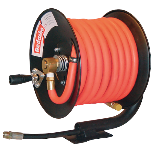 E-Zy Reel 208 Series Manual Rewind Hose Reels, Redashe - Hose Reel with Air and Water Hose