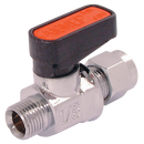 Gas Mini Ball Valves, Brass, Aignep - Type 6440, Male BSPP x Tube